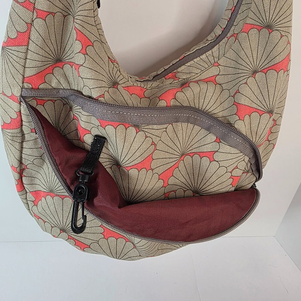 KAVU Rope Sling Crossbody Bag Shell Print Coral Tan Adjustable Strap - Picture 4 of 10
